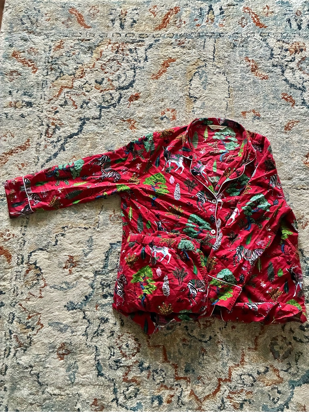Antelope Forest Red Pajama Set